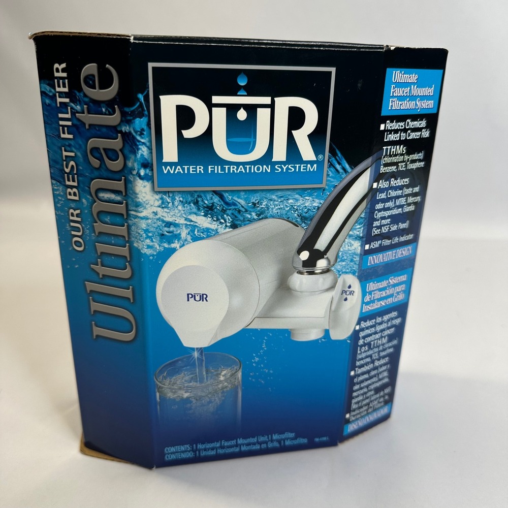 PUR Ultimate Faucet Mount Water Filtration System White FM-4700L New